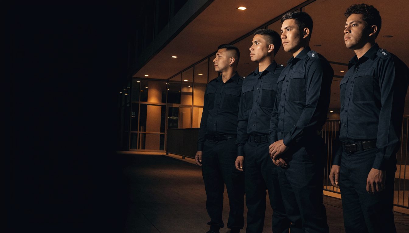 Equipo de guardias de SPC Seguridad Privada en un acceso corporativo en Guadalajara